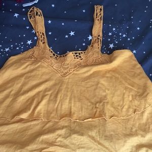 Yellow ruffle tank top